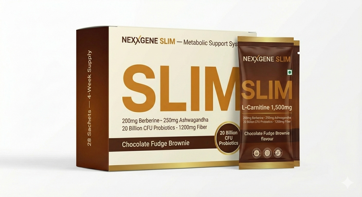 NEXXGENE SLIM — Outer Box with Sachet, 28-Sachet Pack, 4-Week Supply, L-Carnitine 1500mg