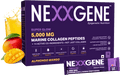 NEXXGENE Super Glow — 5,000 mg marine collagen peptides, 14 single-serve sachets, Alphonso mango